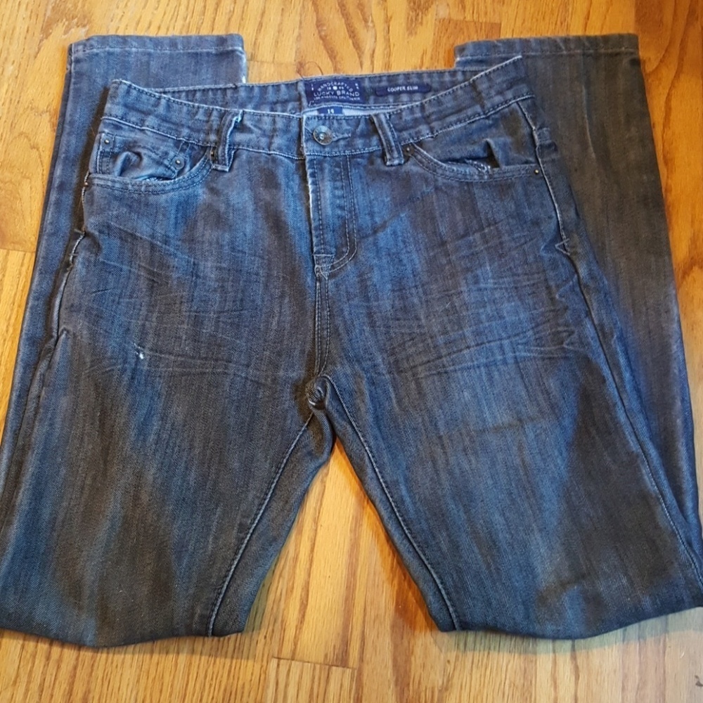 Lucky Brand Boy's Cooper Slim Black rinse jeans